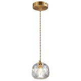 Contemporary Crystal Gold Globe Pendant Light - Elegant Hanging Lamp Kit