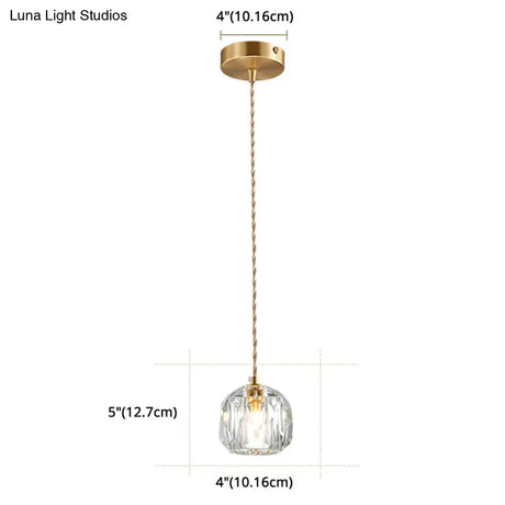 Contemporary Crystal Gold Globe Pendant Light - Elegant Hanging Lamp Kit