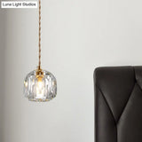 Contemporary Crystal Gold Globe Pendant Light - Elegant Hanging Lamp Kit