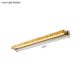 Contemporary Crystal Gold Wall Sconce - Linear Vanity Light With Warm/White For Bathroom Multiple