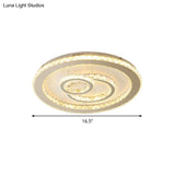Contemporary Crystal Led Ceiling Light For Bedroom - Chrome Finish Warm/White