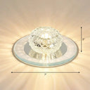 Contemporary Crystal Led Flush Mount Ceiling Light - Bud Fixture In Clear / Warm