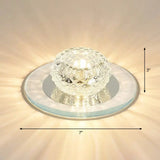 Contemporary Crystal Led Flush Mount Ceiling Light - Bud Fixture In Clear / Warm