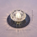 Contemporary Crystal Led Flush Mount Ceiling Light: Floral Entryway Lighting Black / Warm