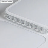 Contemporary Crystal Led Square Flush Mount Lamp – Warm/White Light