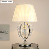 Contemporary Crystal Table Lamp: Hand-Cut Modern Urn Shape Chrome Finish