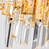 Contemporary Crystal Tiered Hanging Chandelier - 8/13 Heads 23.5/31.5 Gold Light For Living Room