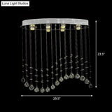 Contemporary Crystal Wavy Flushmount Lighting - 6-Head Living Room Ceiling Flush Light