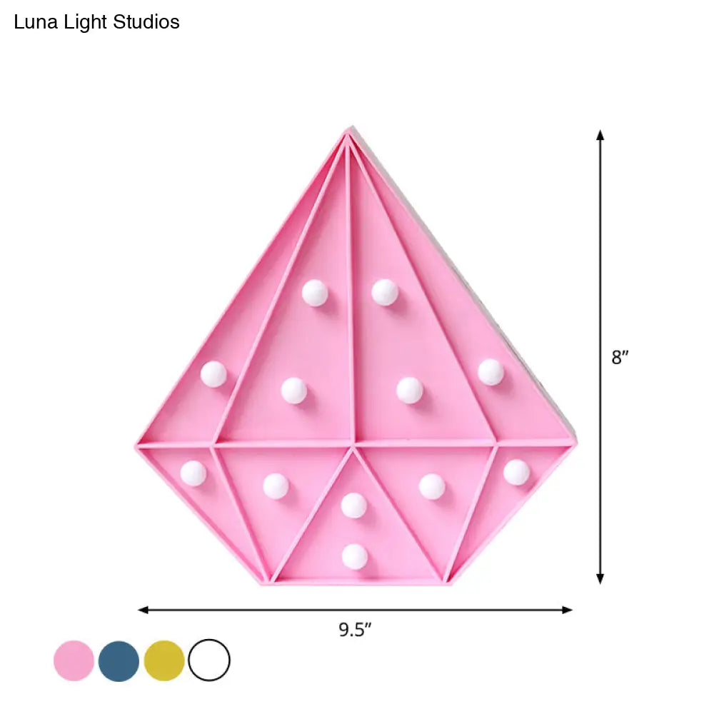 Contemporary Diamond Led Wall Night Light - Battery Operated