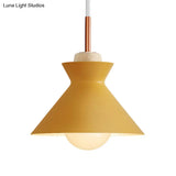 Contemporary Dome/Cone Metal Pendant Light - Grey/Yellow/Green