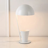 Contemporary Dome Metallic Shade Desk Lamp - Black/Gray 1-Bulb Reading Book Light With Storage Cup