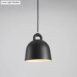 Contemporary Domed Pendant Lamp: Metal 1 Light Black Suspension Lighting For Dining Room