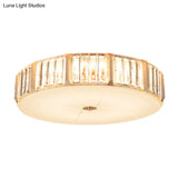 Contemporary Drum Crystal Flush Mount Lamp - 6/8 Bulbs Clear Rectangular - Cut Crystals