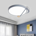 Contemporary Drum Led Ceiling Lamp - White/Gray/Green With Music Notes Ideal For Bedroom Lighting