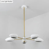 Contemporary Ellipse Dining Room Hanging Light Fixture - Metal 5/6/8 Lights Black/White Chandelier