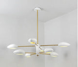 Contemporary Ellipse Dining Room Hanging Light Fixture - Metal 5/6/8 Lights Black/White Chandelier 8