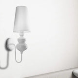 Contemporary Fabric Barrel Wall Mount Light - Bedroom Sconce (Black/Silver/White) White
