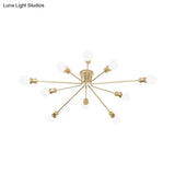 Contemporary Firework Metal Ceiling Light For Restaurants - Semi Flush Mount