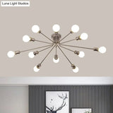 Contemporary Firework Metal Ceiling Light For Restaurants - Semi Flush Mount