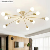 Contemporary Firework Metal Ceiling Light For Restaurants - Semi Flush Mount
