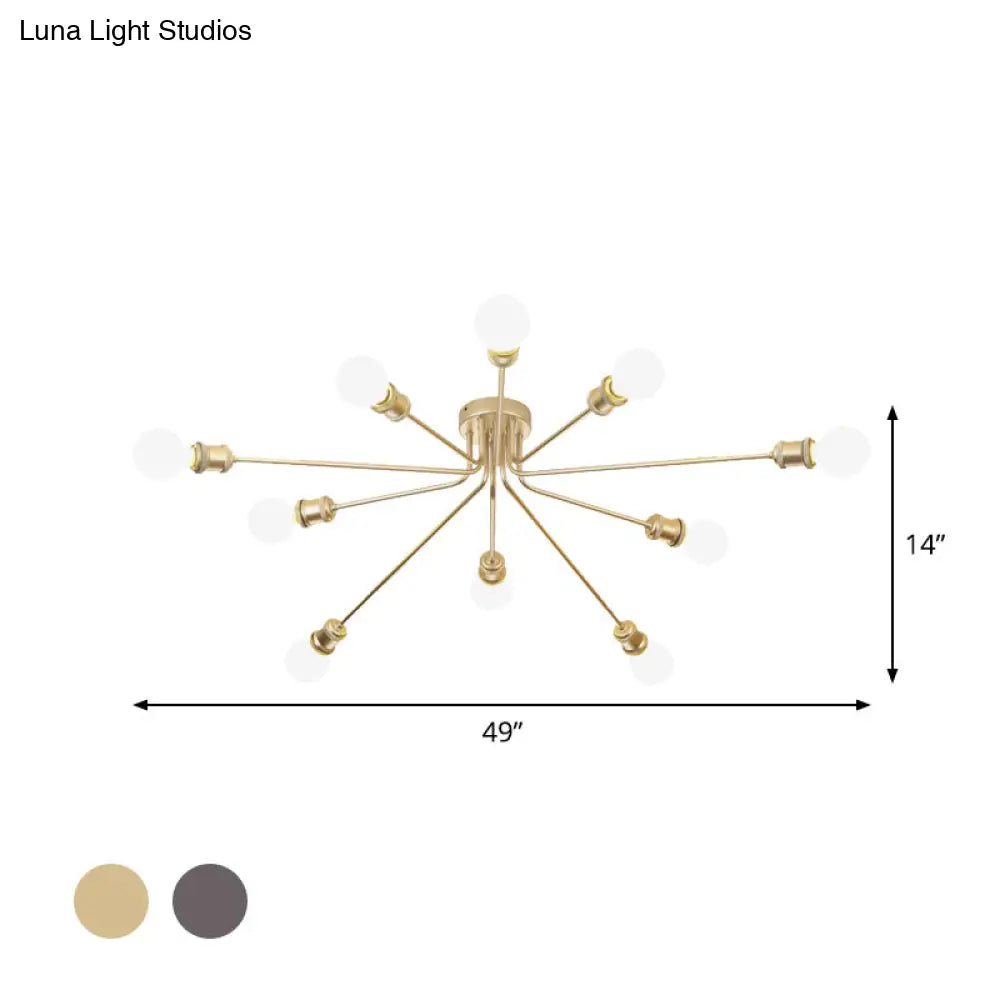 Contemporary Firework Metal Ceiling Light For Restaurants - Semi Flush Mount