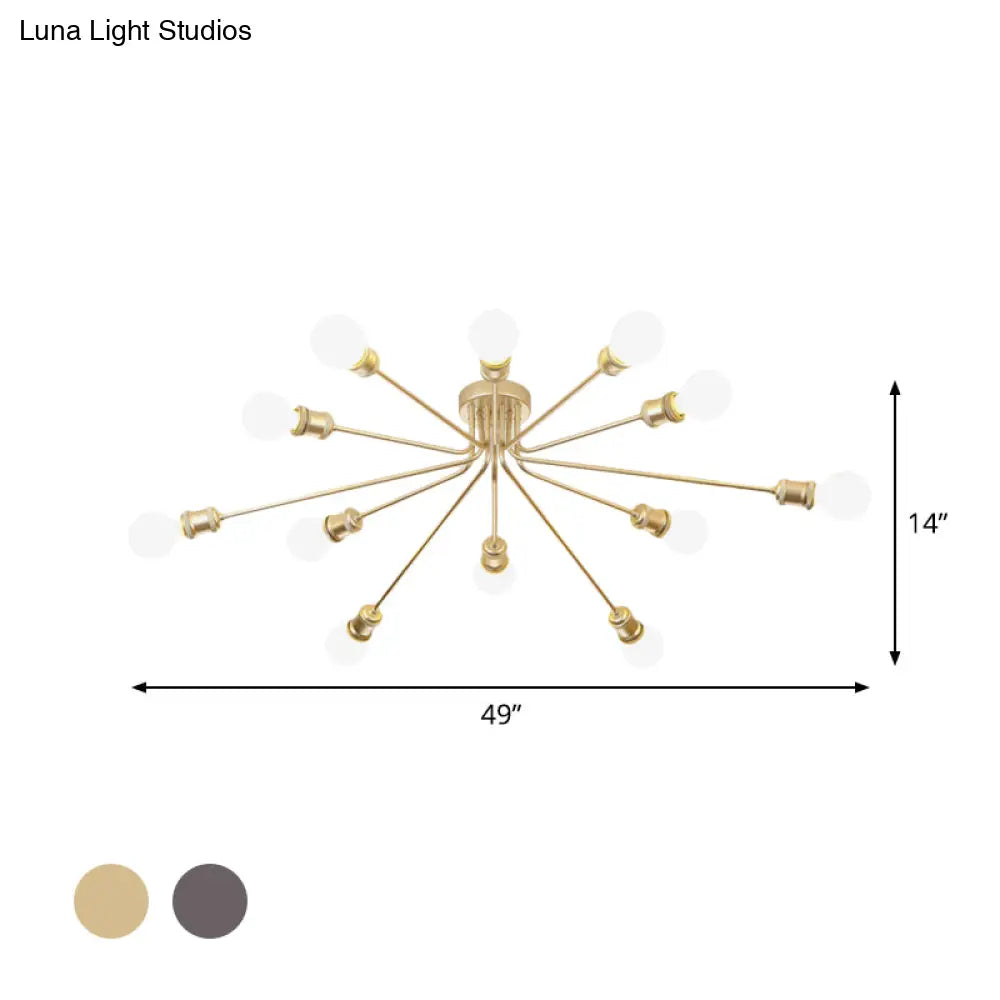Contemporary Firework Metal Ceiling Light For Restaurants - Semi Flush Mount