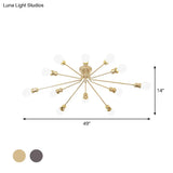 Contemporary Firework Metal Ceiling Light For Restaurants - Semi Flush Mount