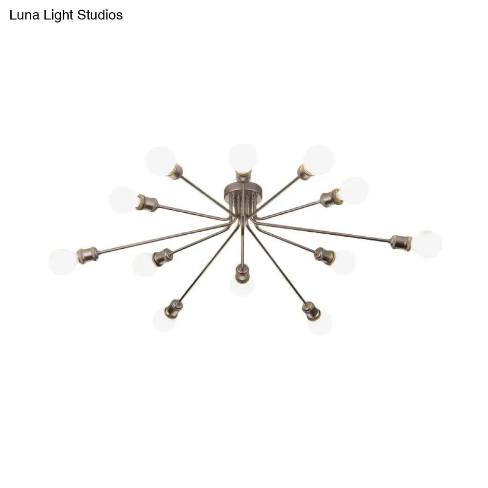 Contemporary Firework Metal Ceiling Light For Restaurants - Semi Flush Mount