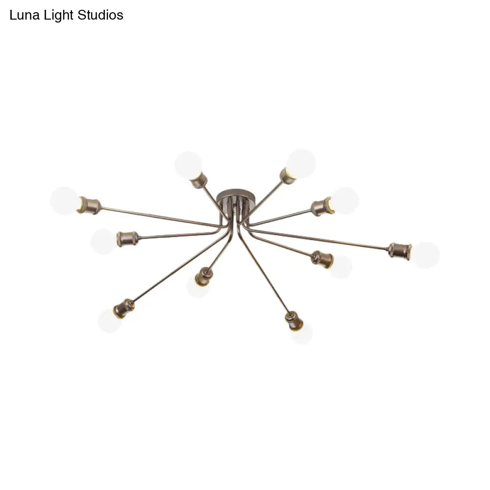 Contemporary Firework Metal Ceiling Light For Restaurants - Semi Flush Mount