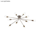 Contemporary Firework Metal Ceiling Light For Restaurants - Semi Flush Mount