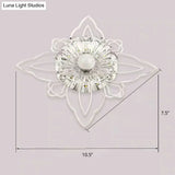 Contemporary Floral Crystal Led Flushmount Ceiling Light - Clear Perfect For Hallways