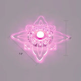Contemporary Floral Crystal Led Flushmount Ceiling Light - Clear Perfect For Hallways / Purple