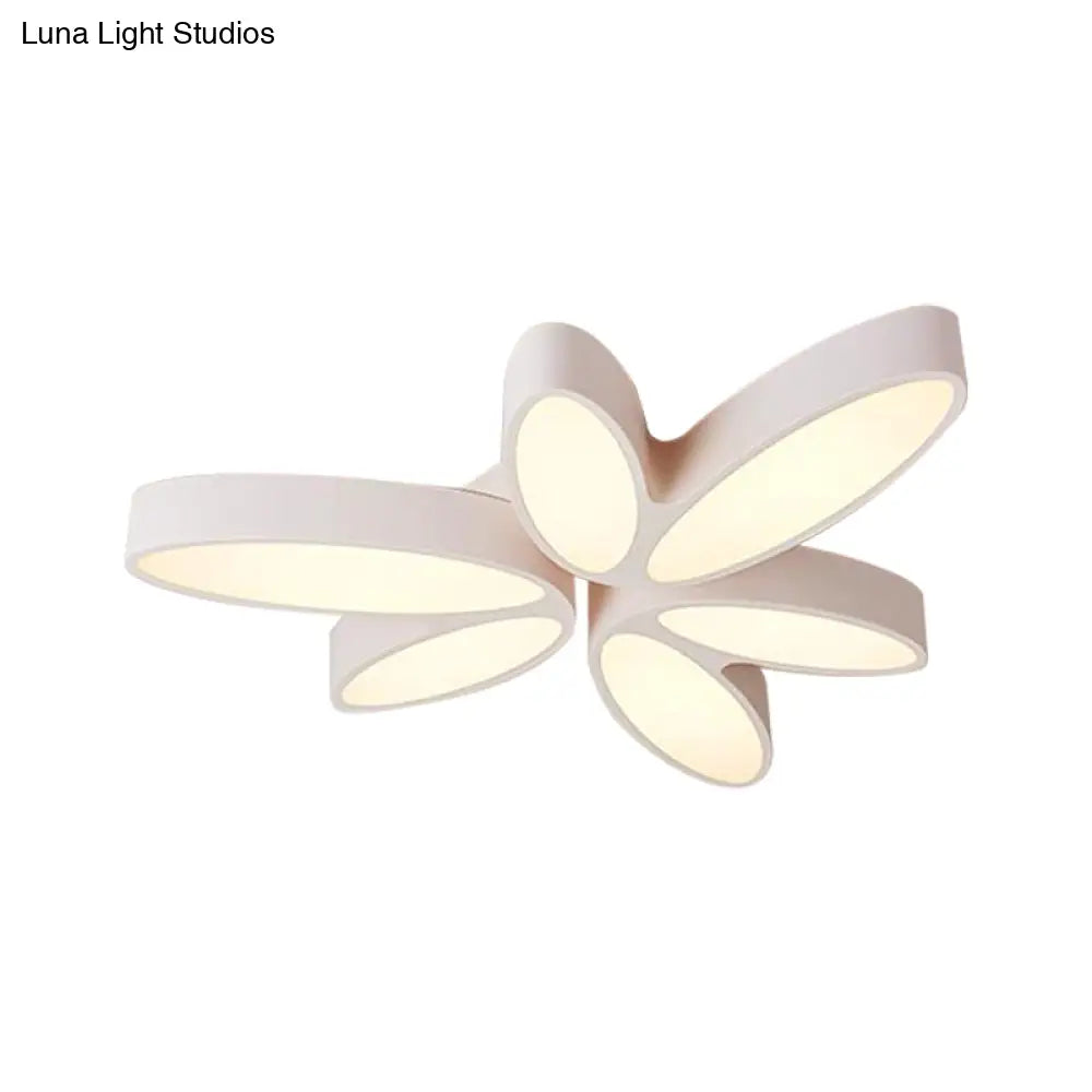 Contemporary Floral Flush Mount Acrylic 6 Light Fixture - 27’/33.5’ In Warm/White’ For Hallway