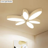 Contemporary Floral Flush Mount Acrylic 6 Light Fixture - 27’/33.5’ In Warm/White’ For Hallway
