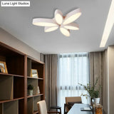 Contemporary Floral Flush Mount Acrylic 6 Light Fixture - 27’/33.5’ In Warm/White’ For Hallway