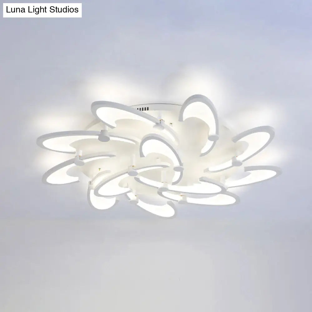 Contemporary Floral Led Ceiling Light Fixture In Warm/White/Natural With 3/6/9 Lights