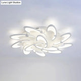 Contemporary Floral Led Ceiling Light Fixture In Warm/White/Natural With 3/6/9 Lights