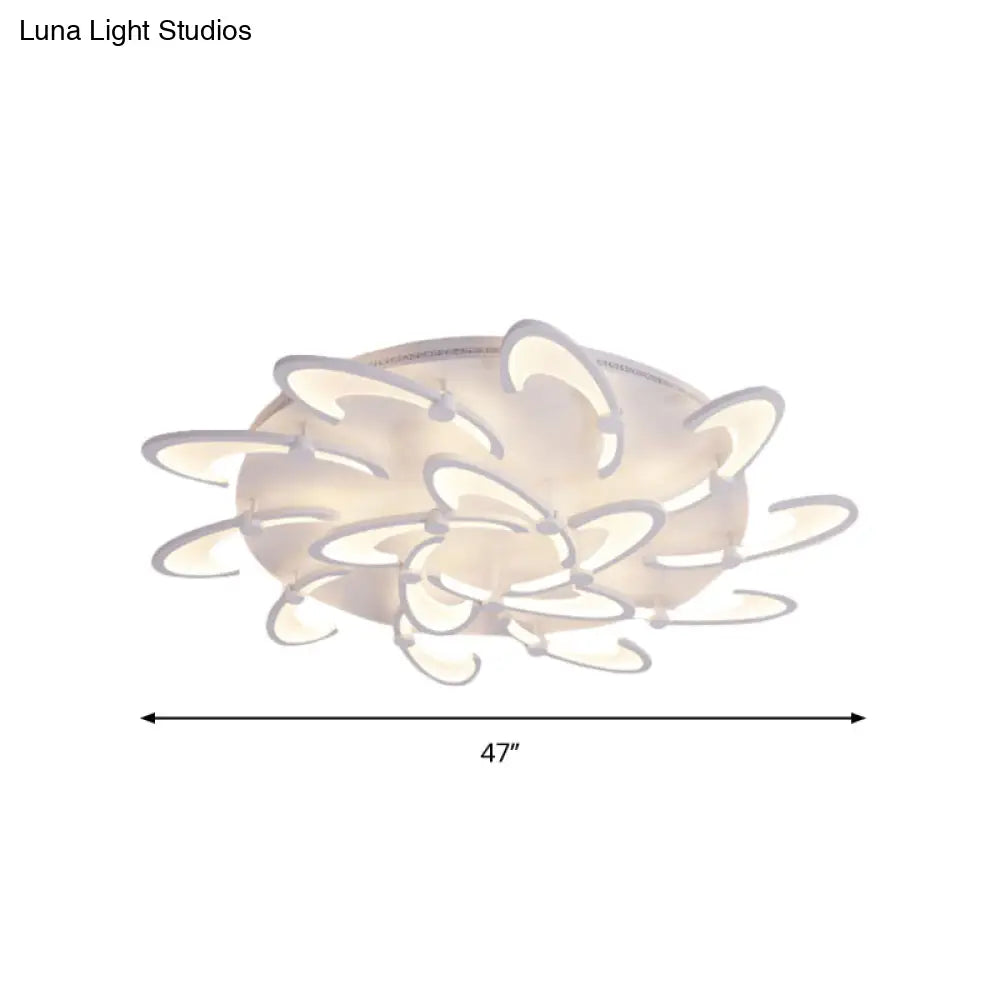 Contemporary Floral Led Ceiling Light Fixture In Warm/White/Natural With 3/6/9 Lights