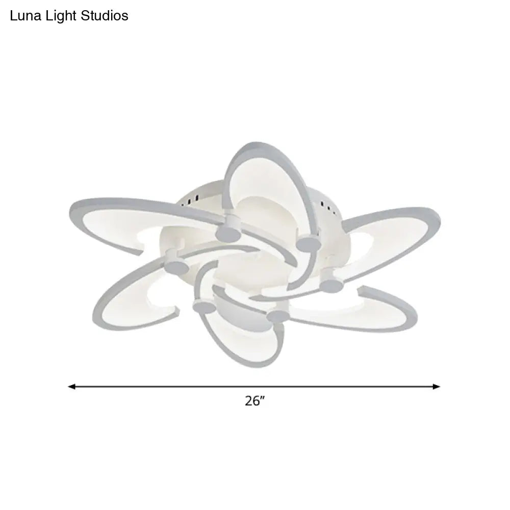 Contemporary Floral Led Ceiling Light Fixture In Warm/White/Natural With 3/6/9 Lights