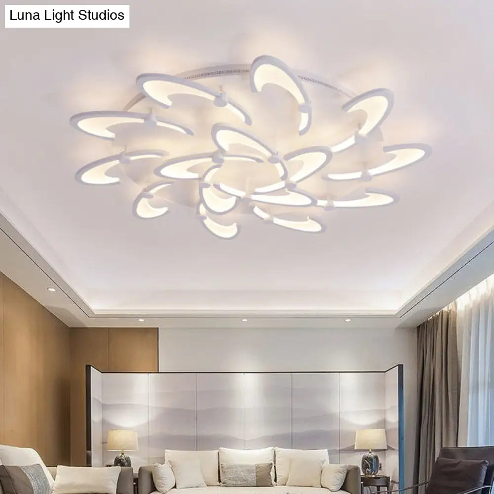 Contemporary Floral Led Ceiling Light Fixture In Warm/White/Natural With 3/6/9 Lights