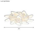 Contemporary Floral Led Ceiling Light Fixture In Warm/White/Natural With 3/6/9 Lights