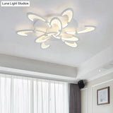 Contemporary Floral Led Ceiling Light Fixture In Warm/White/Natural With 3/6/9 Lights