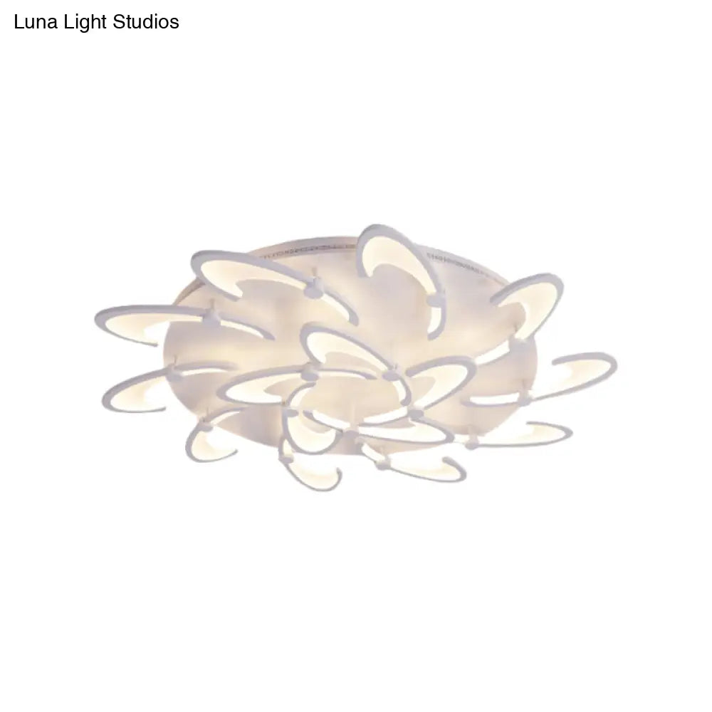 Contemporary Floral Led Ceiling Light Fixture In Warm/White/Natural With 3/6/9 Lights