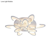 Contemporary Floral Led Ceiling Light Fixture In Warm/White/Natural With 3/6/9 Lights