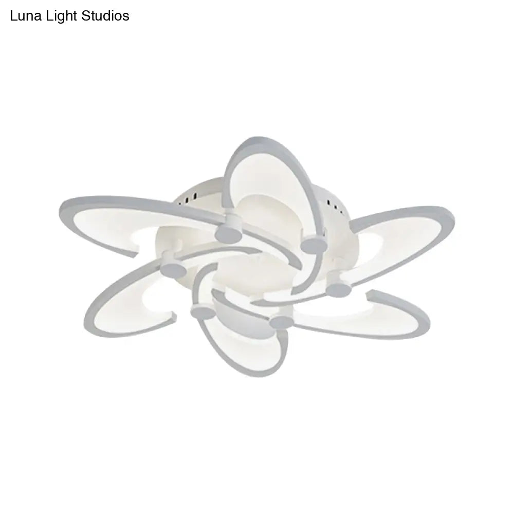 Contemporary Floral Led Ceiling Light Fixture In Warm/White/Natural With 3/6/9 Lights