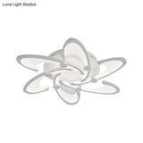 Contemporary Floral Led Ceiling Light Fixture In Warm/White/Natural With 3/6/9 Lights