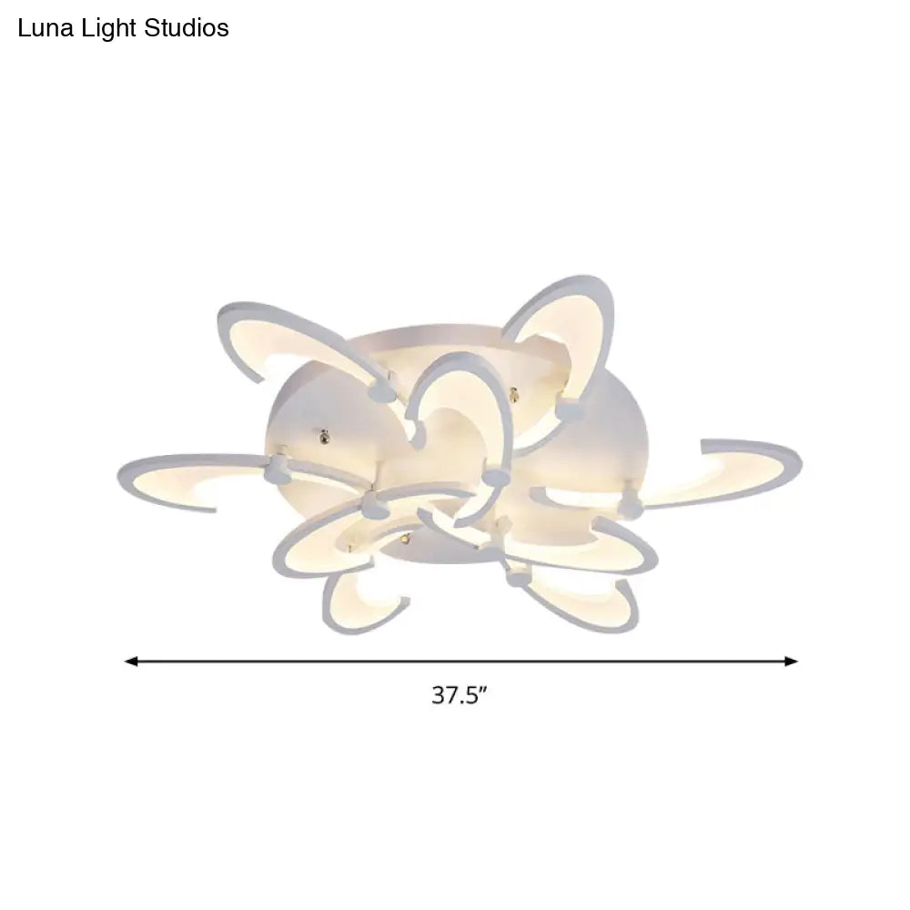 Contemporary Floral Led Ceiling Light Fixture In Warm/White/Natural With 3/6/9 Lights