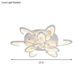 Contemporary Floral Led Ceiling Light Fixture In Warm/White/Natural With 3/6/9 Lights