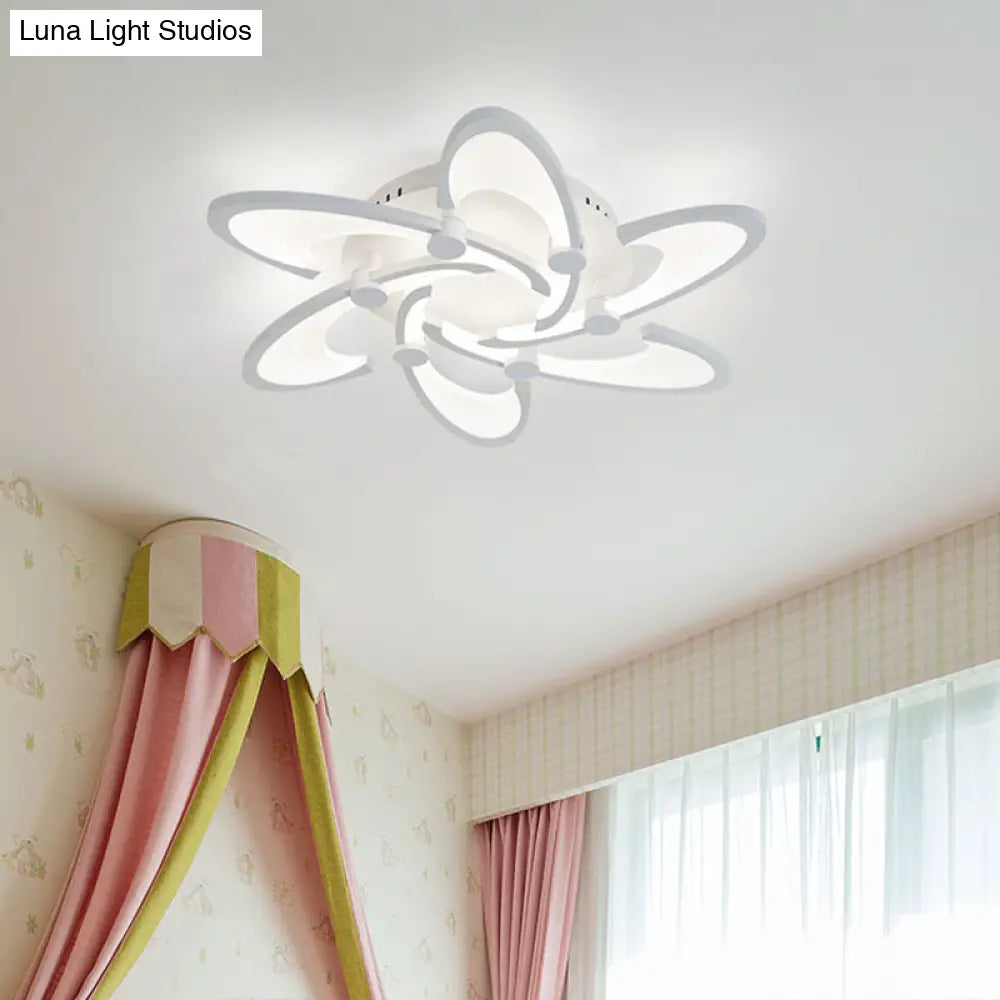 Contemporary Floral Led Ceiling Light Fixture In Warm/White/Natural With 3/6/9 Lights