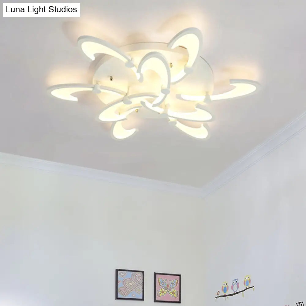 Contemporary Floral Led Ceiling Light Fixture In Warm/White/Natural With 3/6/9 Lights